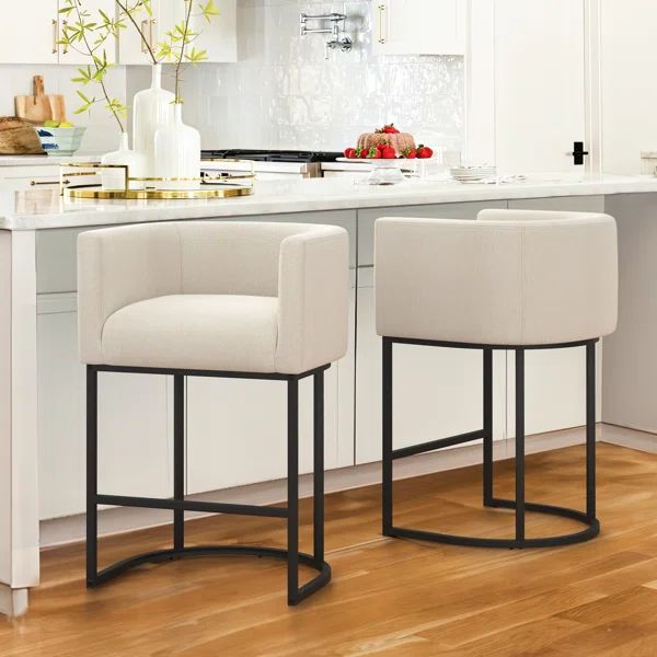 Bechtold Upholstered 27'' Counter Stool (Set of 2) | Wayfair North America