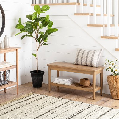 Wood & Cane Bench Natural - Hearth & Hand™ with Magnolia | Target