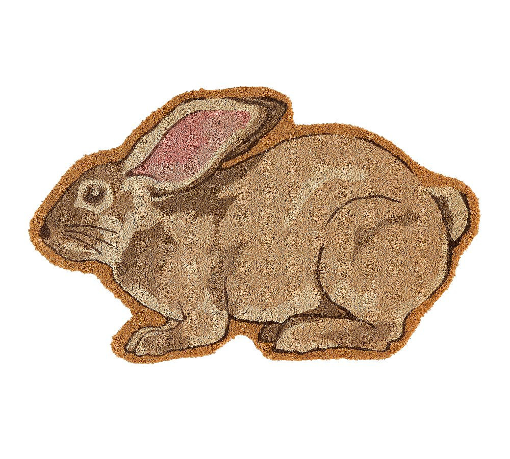 Shaped Bunny Doormat, 22"" x 36"""", Multi | Pottery Barn (US)