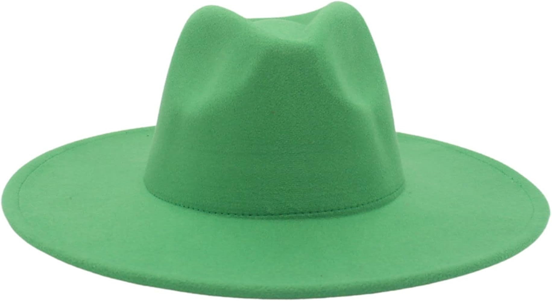 YESBOR Womens Mens Retro Wide Brim Fedora Trilby Hat Vintage Solid Color Jazz Cap | Amazon (US)