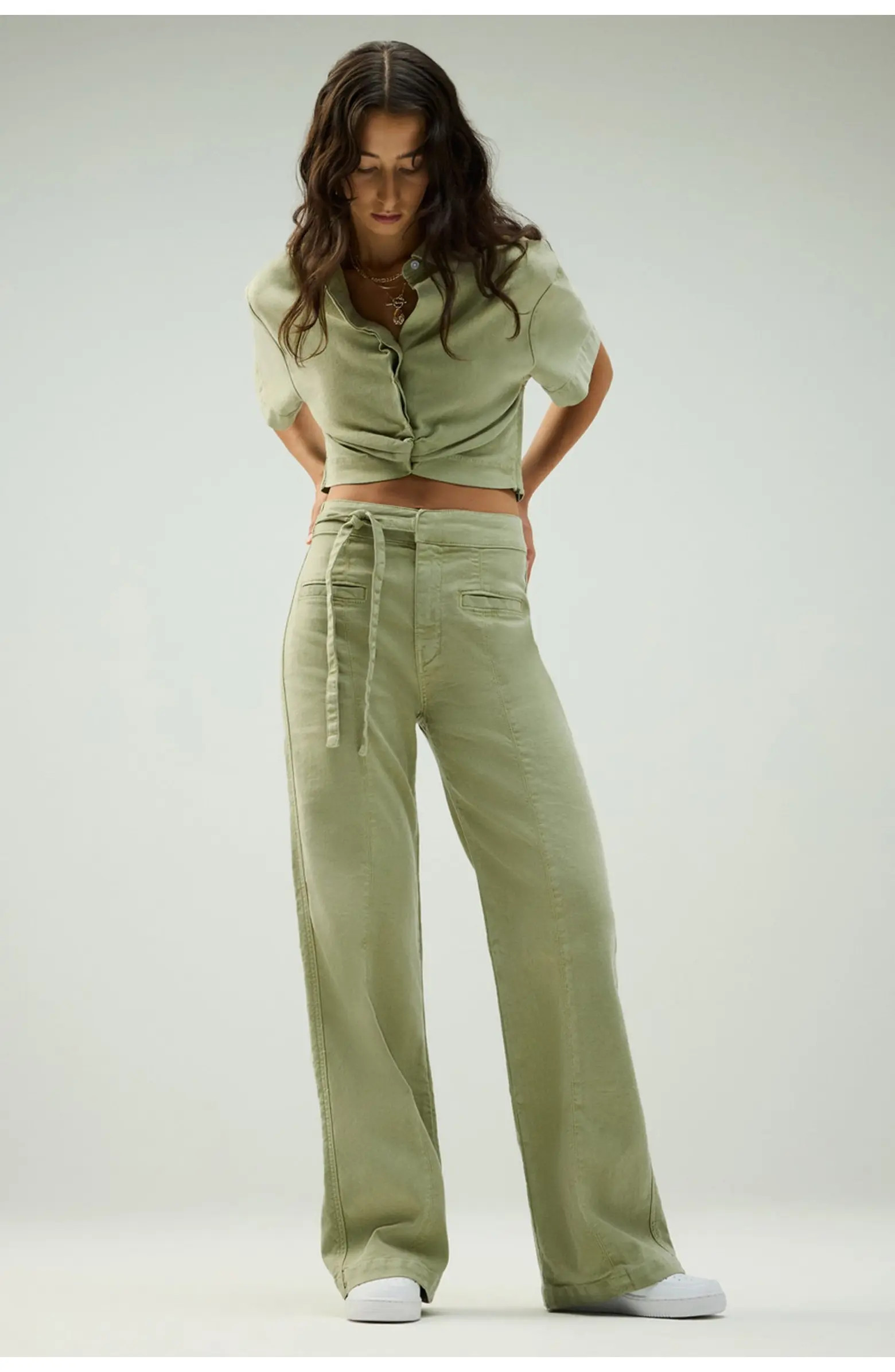Tie Waist Pintucked Trouser Pant | Nordstrom