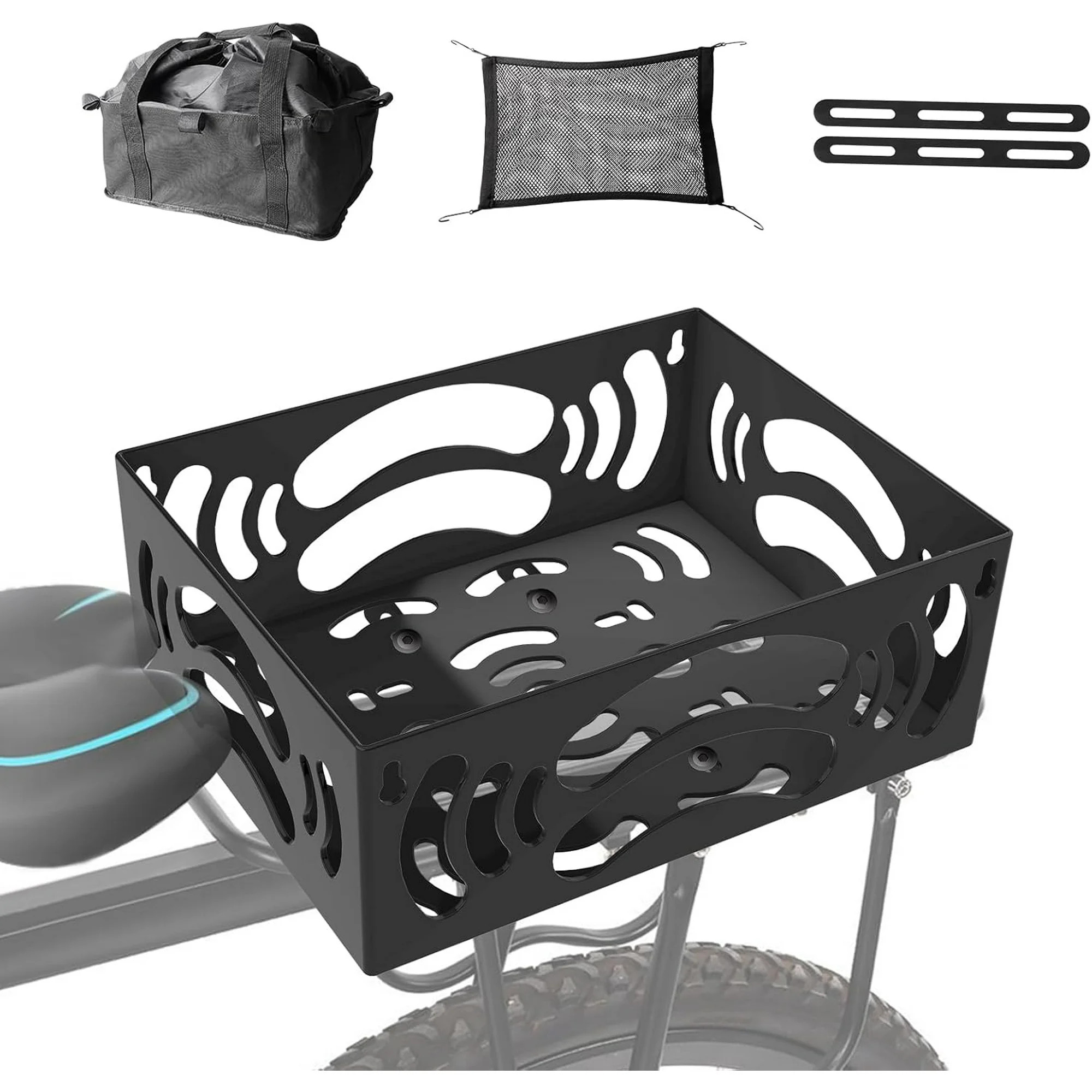 Bike Basket Rear - Large Bike Baskets for Maximum Load 130LB, Structurally Sound Easy to Install ... | Walmart (US)