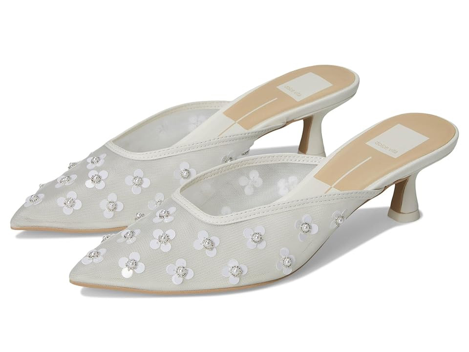 Dolce Vita Clara Pearl Women's Sandals True White Daisy Mesh : 6 M, Rubber | Zappos