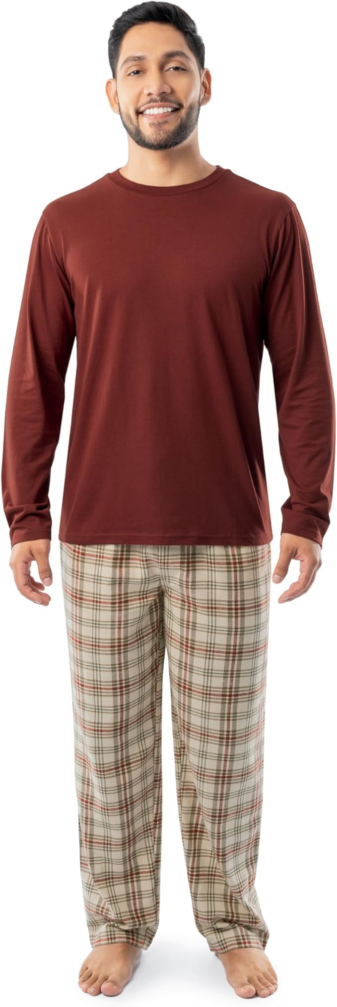 Fruit of the Loom Men's Jersey Knit Top and Flannel Pant Pajama Sleep Set | Amazon (US)
