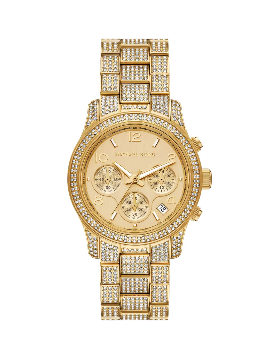 Chronograph Goldtone Stainless Steel & Crystal Bracelet Watch | Saks Fifth Avenue