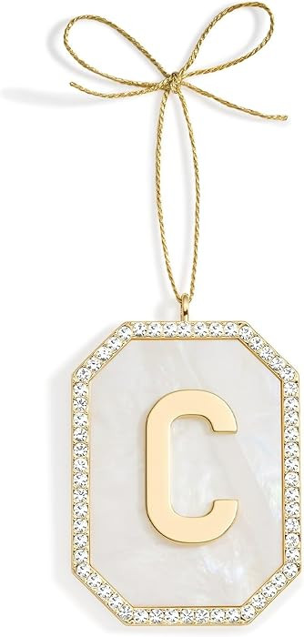 2025 Christmas Initial Ornaments, Letter C Ornaments for Christmas Tree,Hanging Ornament for Moth... | Amazon (US)