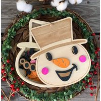 Snowman Building Lidded Tray, Build A Snowman Face Toy, Gift, Winter Sensory Bin, Toy | Etsy (US)