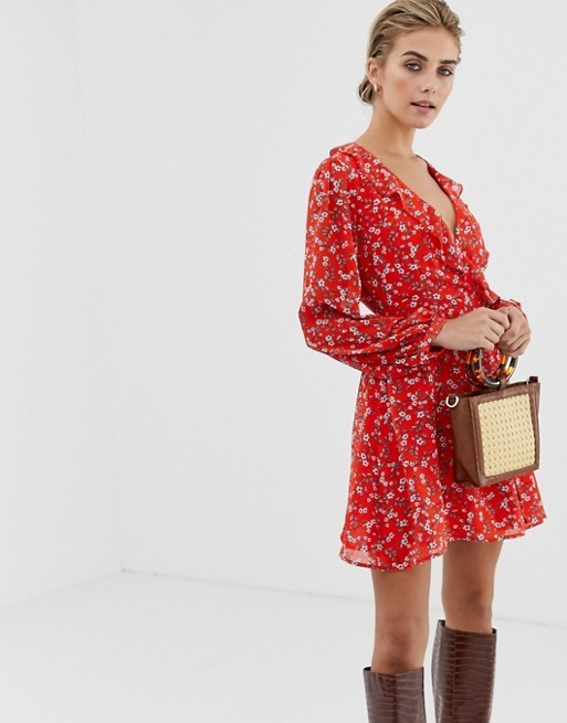 Glamorous wrap dress in vintage floral | ASOS US