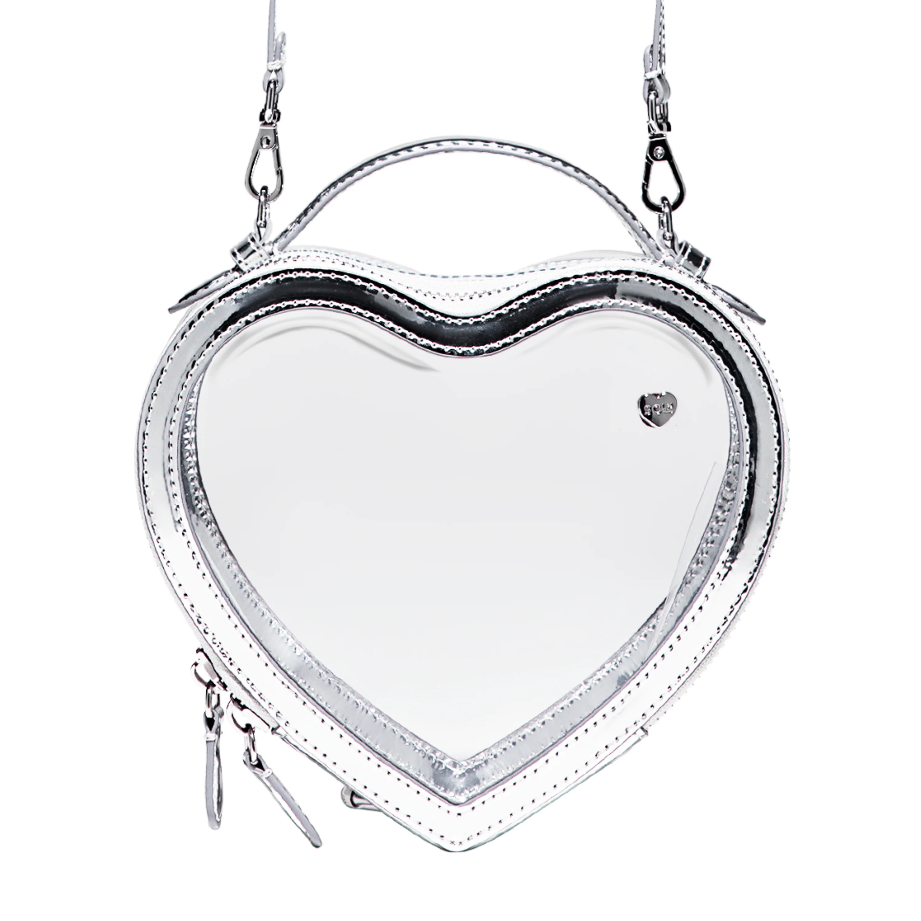 Clear Heart Crossbody Bag by Stoney Clover Lane Clear/Silver Metallic | Stoney Clover Lane