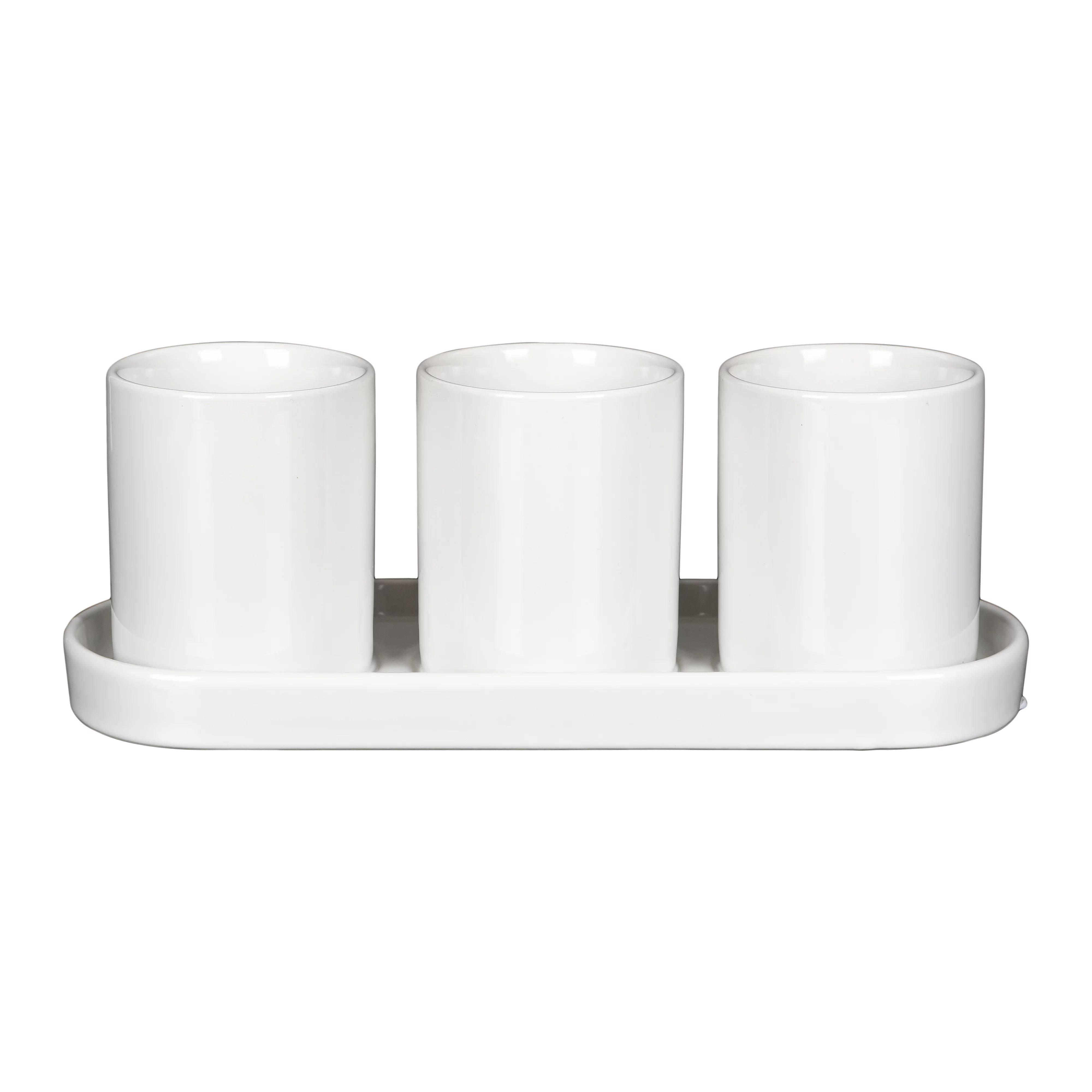 Mainstays 10.94in x 3.78in x 3.94in White Ceramic Herb Planter | Walmart (US)