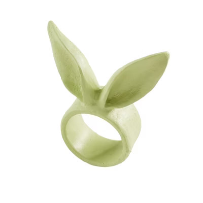 Saro Lifestyle Table Napkin Rings With Bunny Ears Design, Green, (Set of 4 pcs) | Target