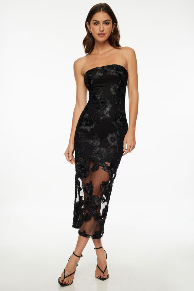 Soutache Appliqué Maxi Dress | Dynamite Clothing