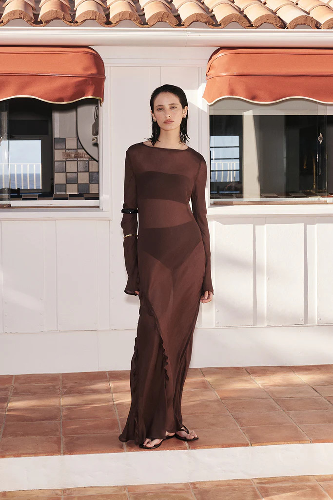 MARISSA CHOC SLEEVED MAXI DRESS | DISSH