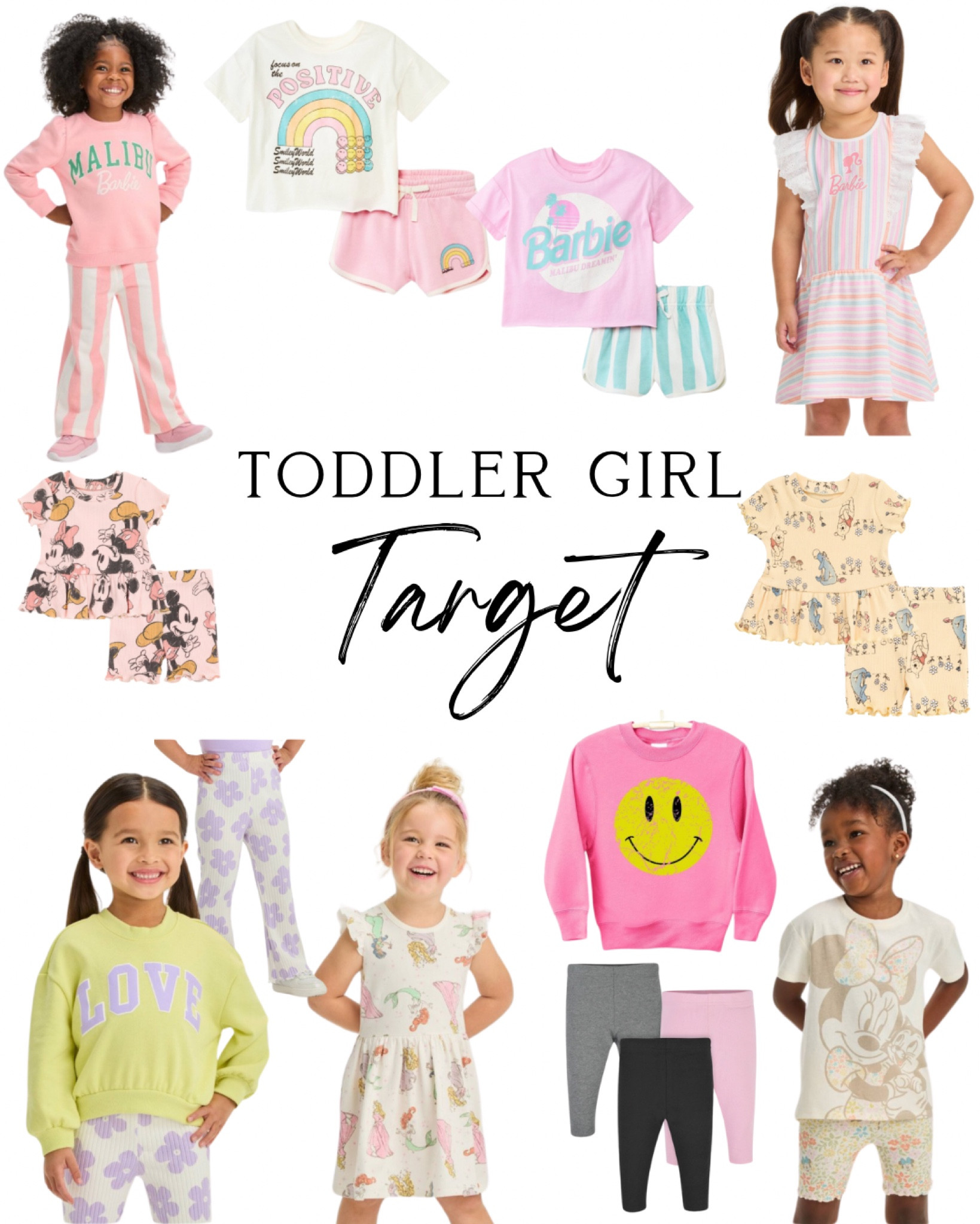 Target spring toddler girl sets and dresses. Barbie, Minnie Mouse, Winnie the Pooh, school friendly sets

#LTKkids #LTKfindsunder50 #LTKSpringSale