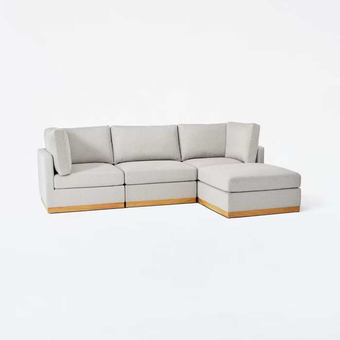4pc Woodland Hills Modular Sectional Sofa Set Light Gray - Threshold™ designed with Studio ... | Target