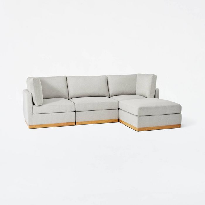 4pc Woodland Hills Modular Sectional Sofa Set Light Gray - Threshold&#8482; designed with Studio ... | Target