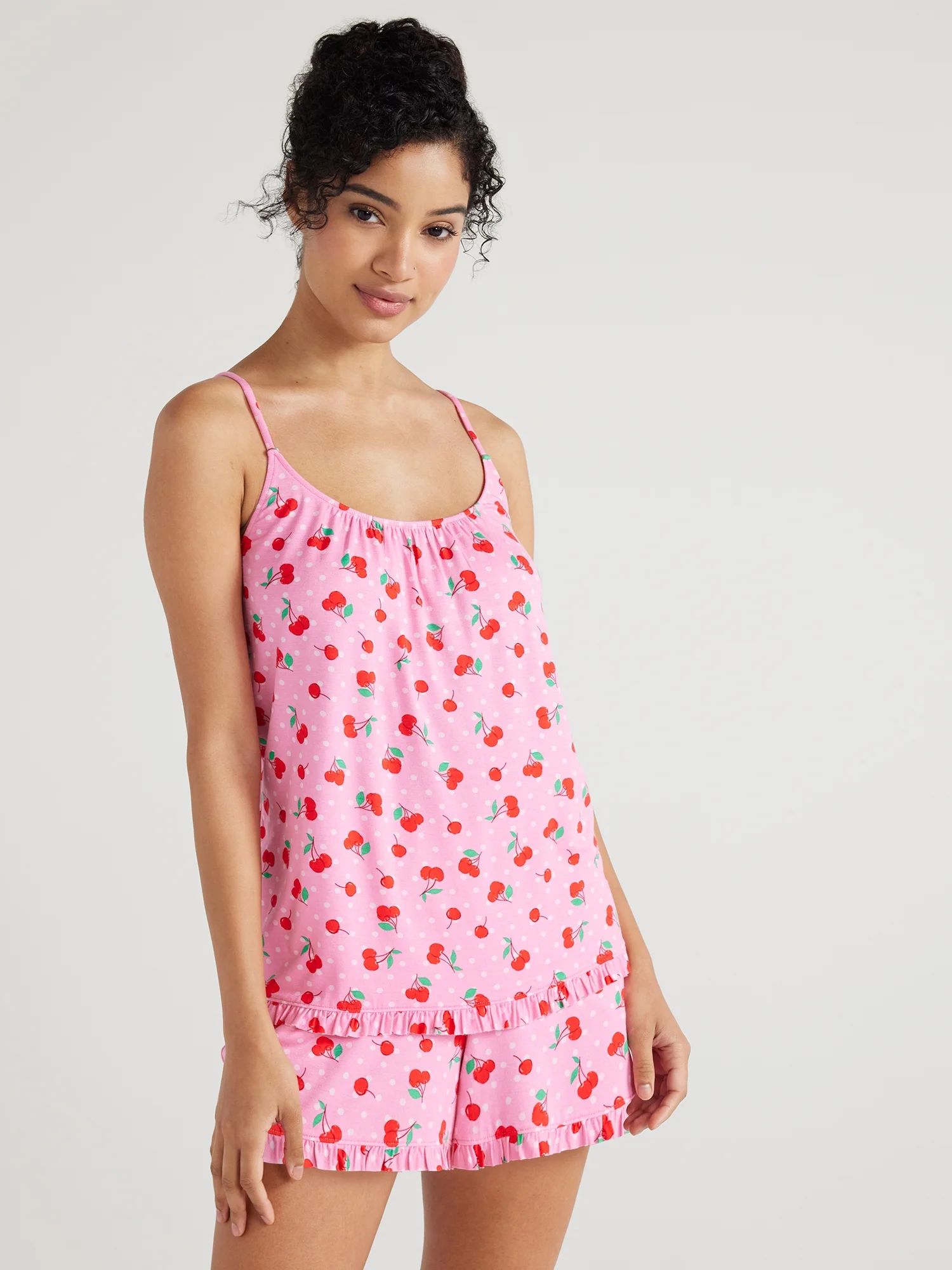Joyspun Women's Knit Camisole and Shorts Pajama Set, 2-Piece, Sizes S to 3X - Walmart.com | Walmart (US)