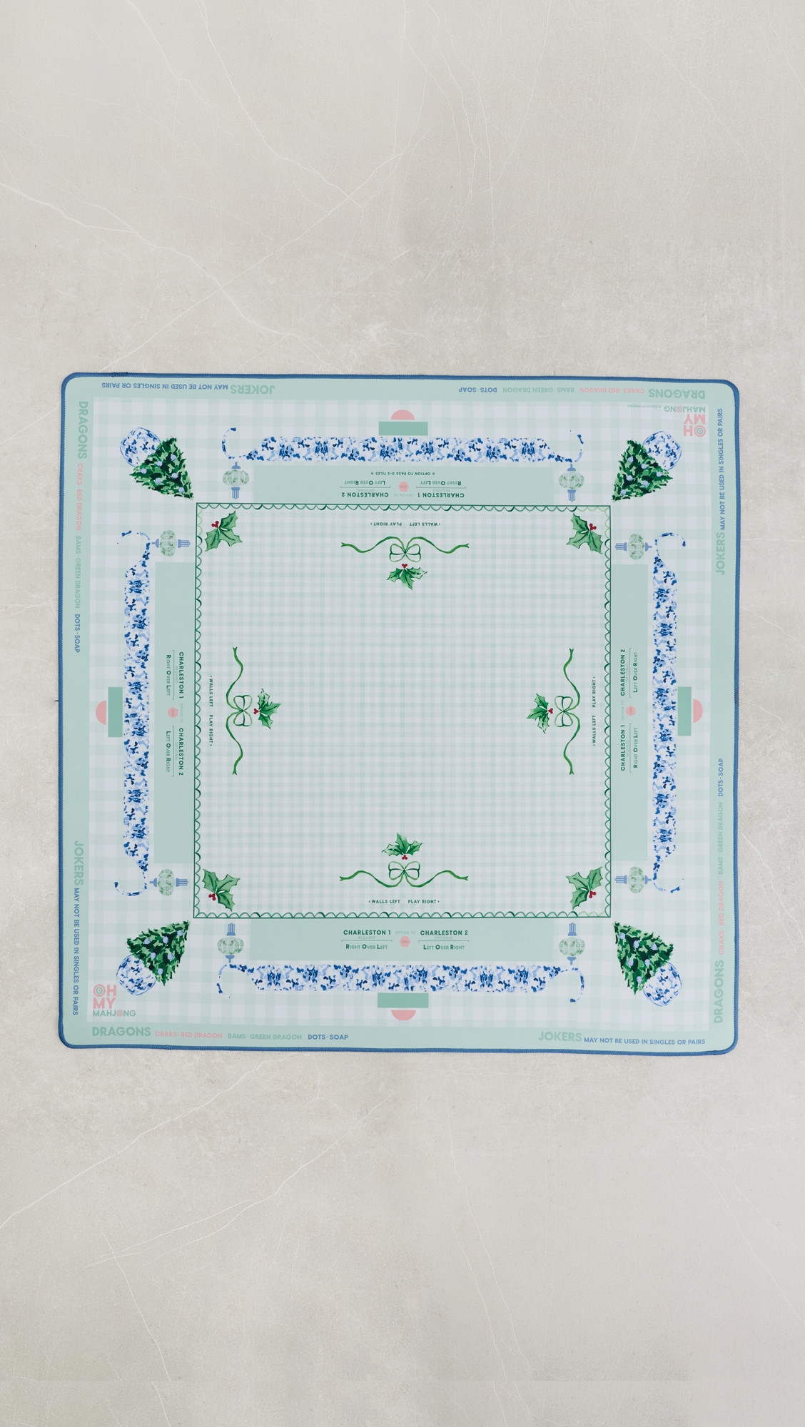 Oh My Mahjong Holly Jolly Mat Green One Size | Shopbop
