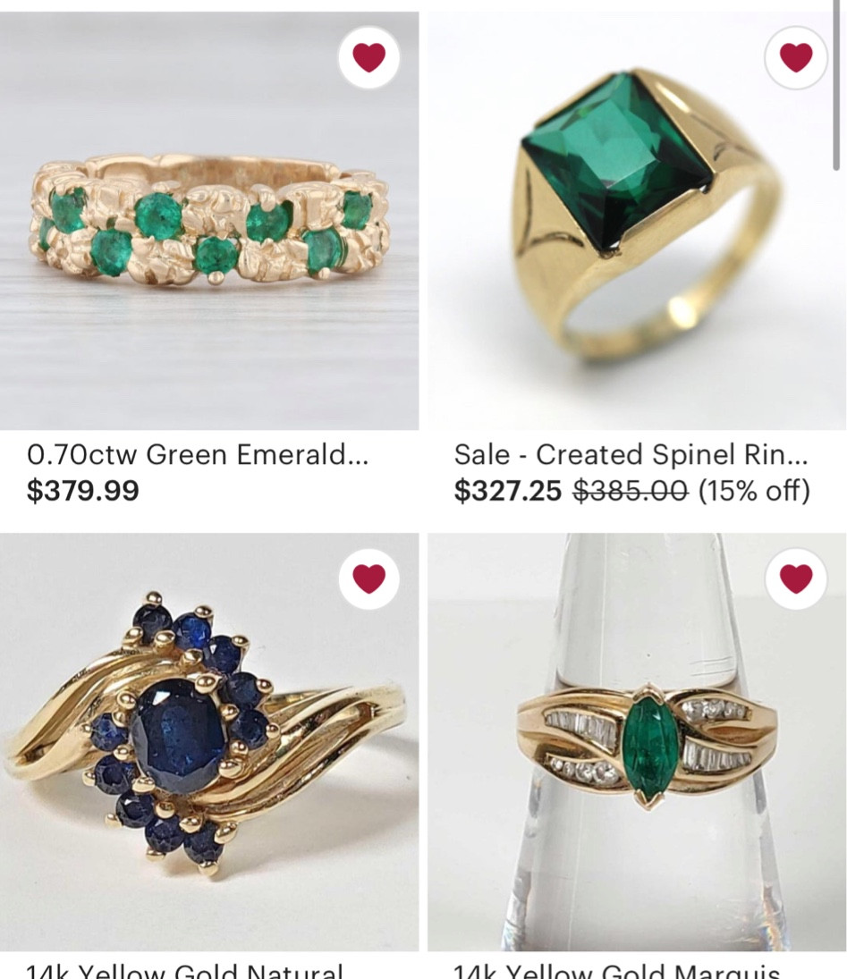 Ring picks from Etsy
