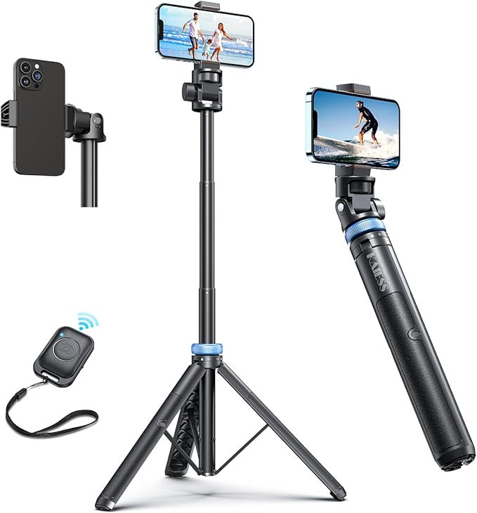 Kaiess 62" Phone Tripod & Selfie Stick, Extendable Photography Light Stand with Wireless Remote, ... | Amazon (US)