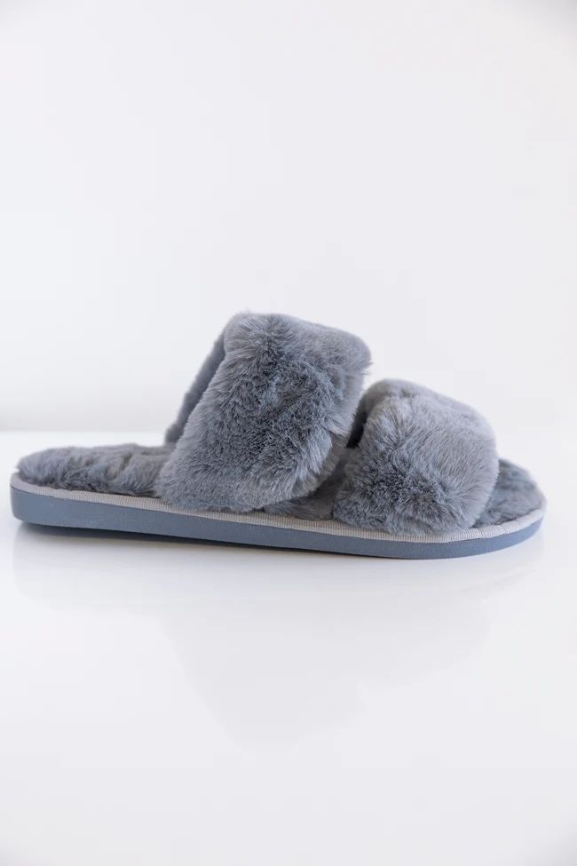 Goodnight Dreams Fuzzy Slippers Grey | The Pink Lily Boutique