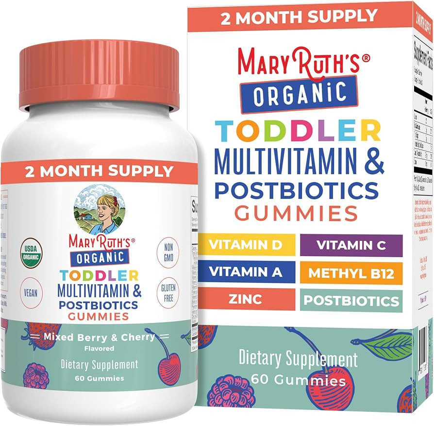 MaryRuth's Toddler Multivitamin Gummies + Postbiotics | USDA Organic | Vitamins for Kids Ages 2+ ... | Amazon (US)