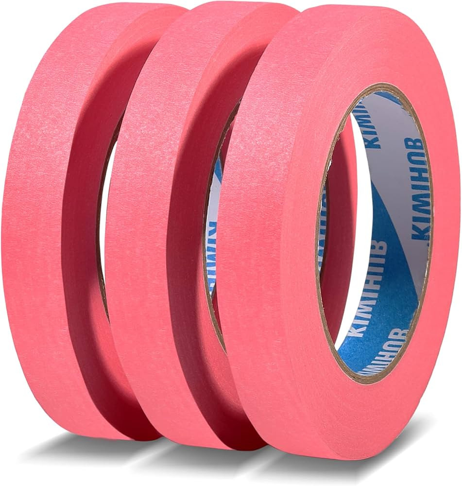Pink Painters Tape,0.7" x 60 Yards x 3 Rolls (180 Yards Total) - Medium Adhesive Masking Tape for... | Amazon (US)