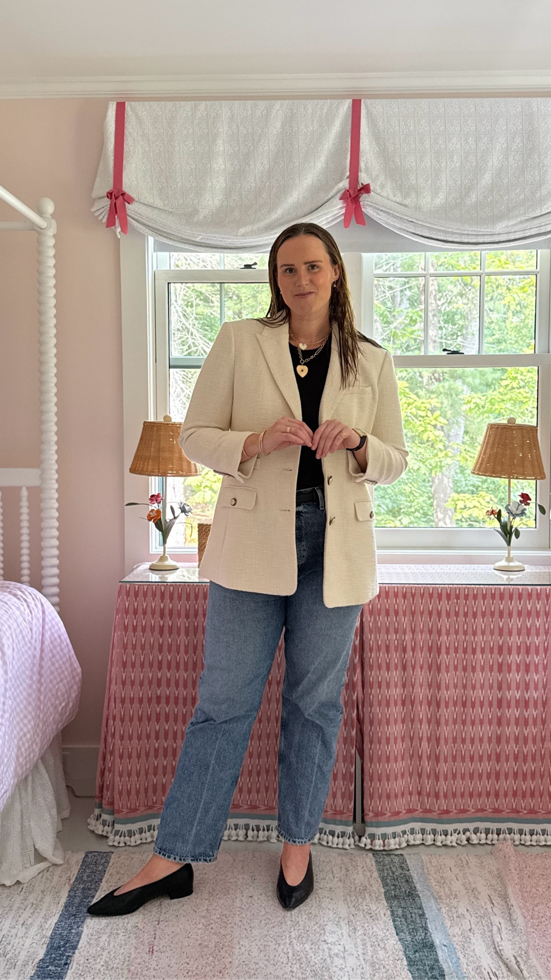 A chic ivory blazer and jeans outfit to wear this fall. #size16 #sizexl #veronicabeard 

#LTKSeasonal #LTKWorkwear #LTKMidsize