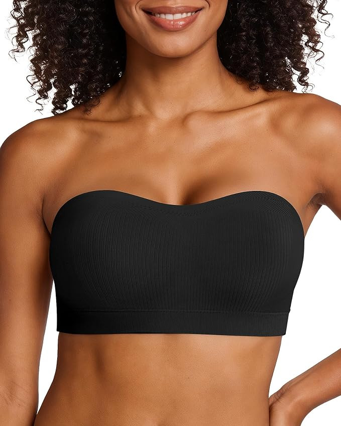 OEAK Womens Push Up Strapless Bras Wireless Bandeau Plus Size Seamless Bra | Amazon (US)