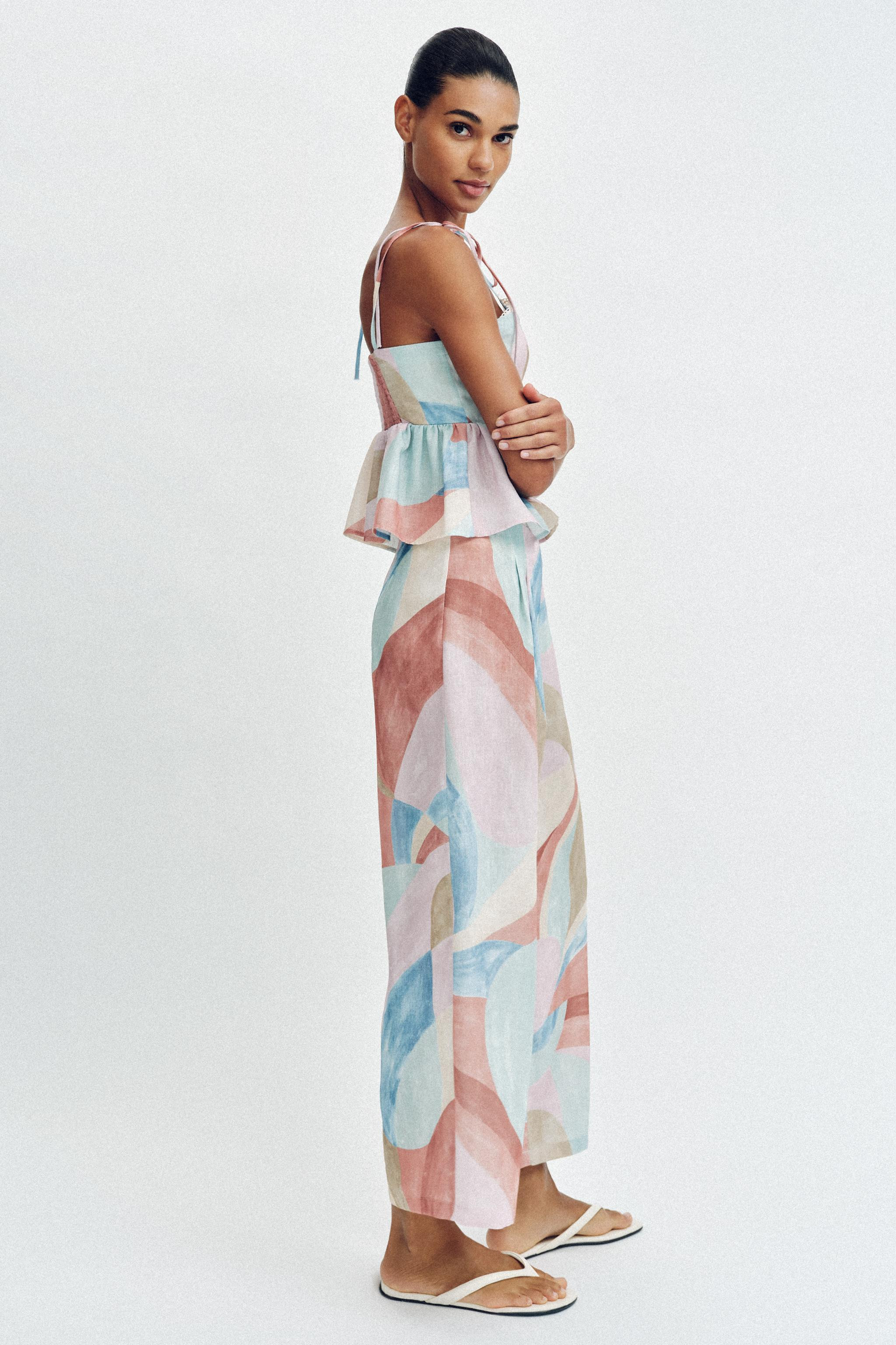 PRINTED WIDE LEG PANTS | Zara US
