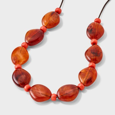 Corded Beaded Charm Necklace - Universal Thread™ Gold/Multi | Target