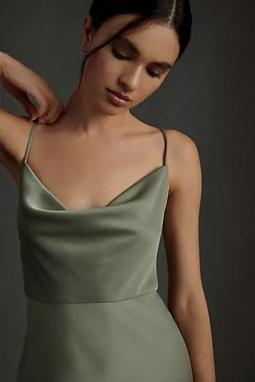 BHLDN Cali Satin Charmeuse Midi Dress | Anthropologie (US)