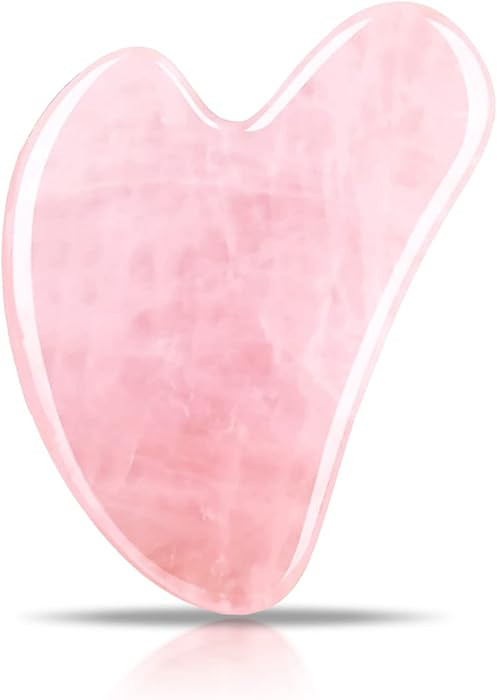 Gua Sha Facial Tools, Rose Quartz Guasha Tool for Face & Eye, Puffiness Reducing & Jawline Sculpt... | Amazon (US)