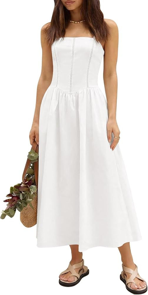 Naggoo Women's Summer Spaghetti Strap Cocktail Swing Dresses with Pockets | Amazon (US)