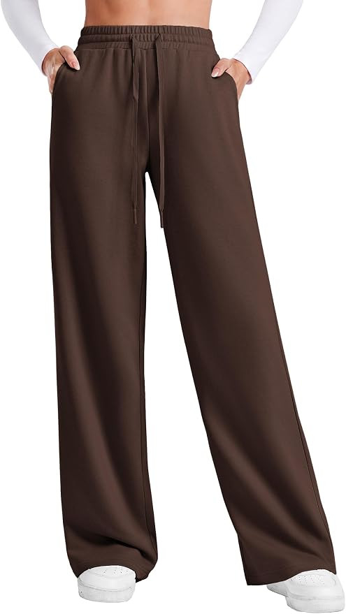 PINSPARK Women's Wide Leg High Waisted Sweatpants Petite/Regular/Tall | Amazon (US)