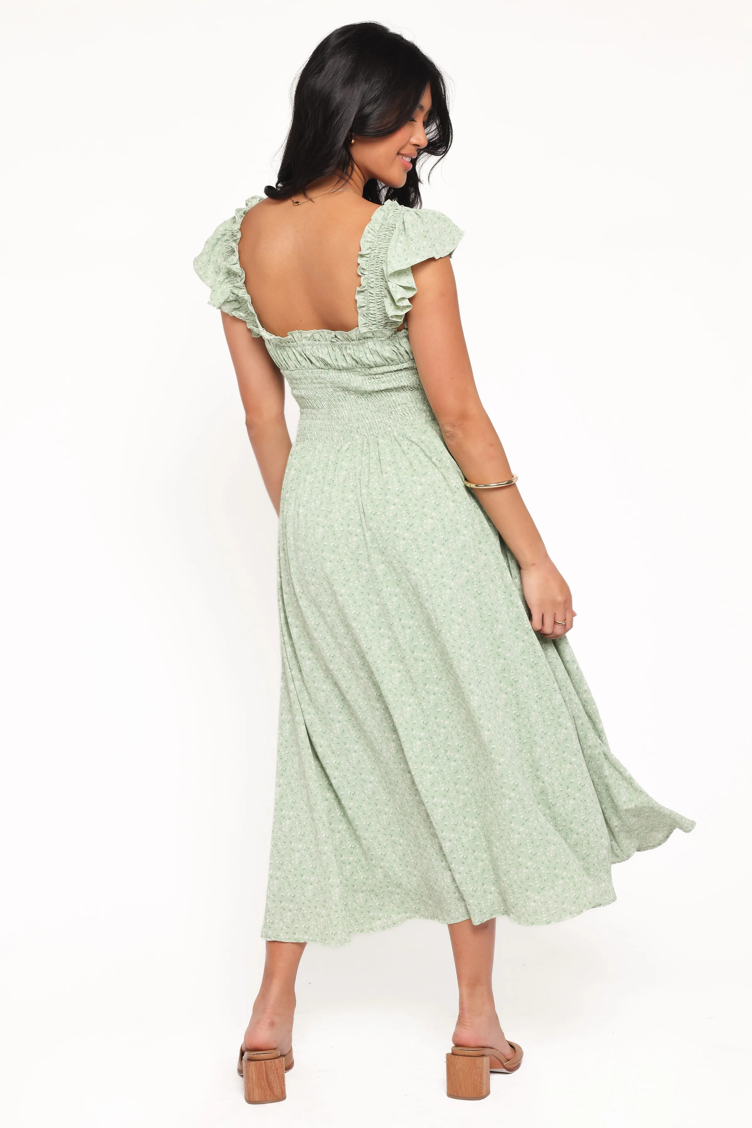 Bronte Midi Dress - Green Floral | Petal & Pup (US)