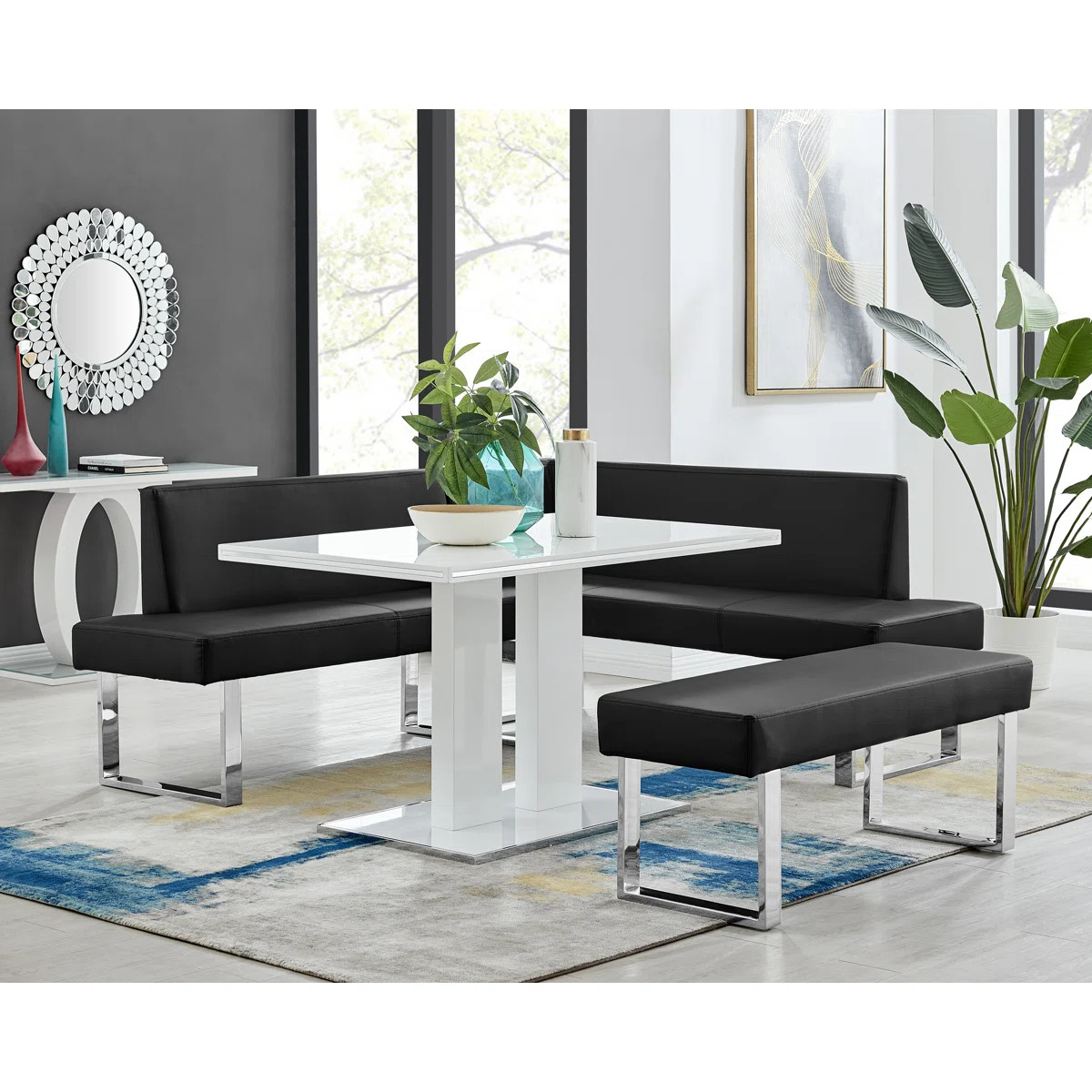 Caiti 3 Piece Rectangular Dining Set with Corner Nook | Wayfair North America