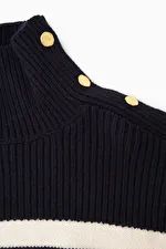BUTTON-EMBELLISHED STRIPED WOOL SWEATER | COS (US)