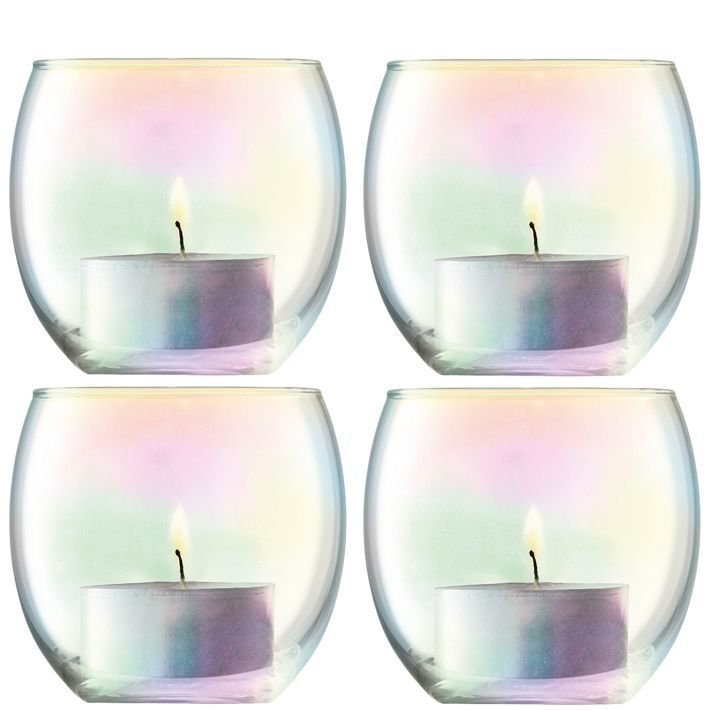 Pearl Iridescent Glass Votives (Set of 4) | West Elm (US)