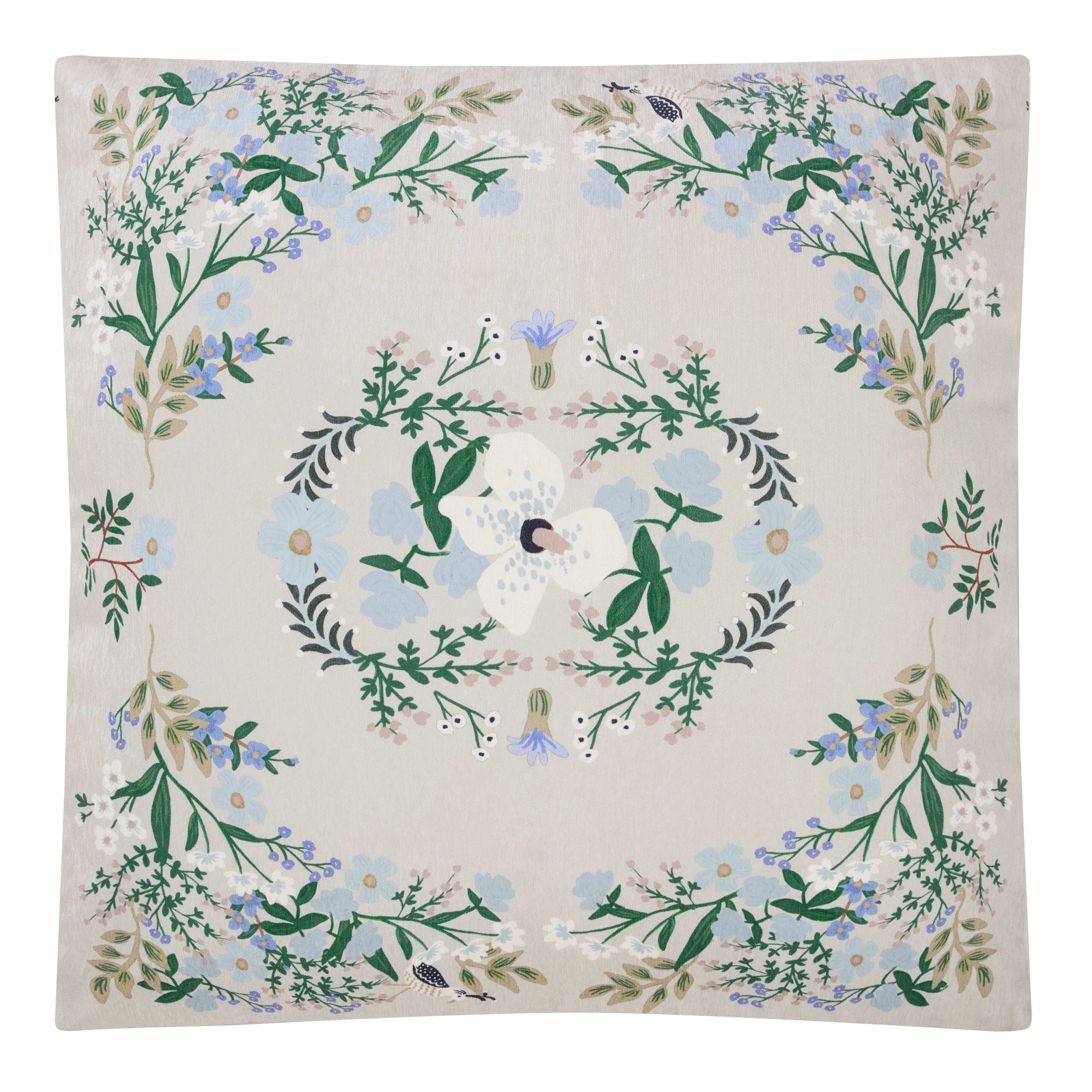 Rifle Paper Co. Gray And Blue Floral Floor Cushion | World Market
