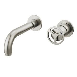 Trinsic Wheel 1-Handle Wall Mount Bathroom Sink Faucet Trim Kit in Stainless (Valve Not Included) | The Home Depot
