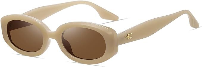 Trendy Skinny Oval Sunglasses for Women Men Retro 90s Fashion Narrow Square Rectangle Sunglasses ... | Amazon (US)