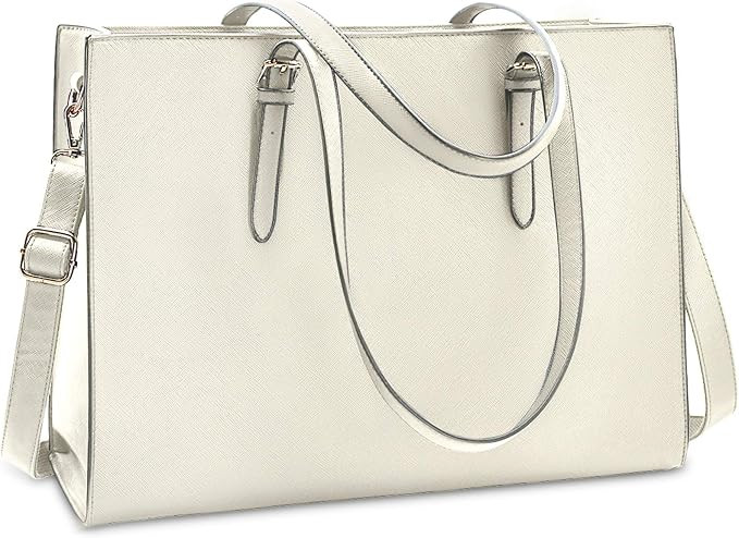 Laptop Bag for Women Waterproof Lightweight Leather 15.6 Inch Computer Tote Bag Business Office B... | Amazon (US)