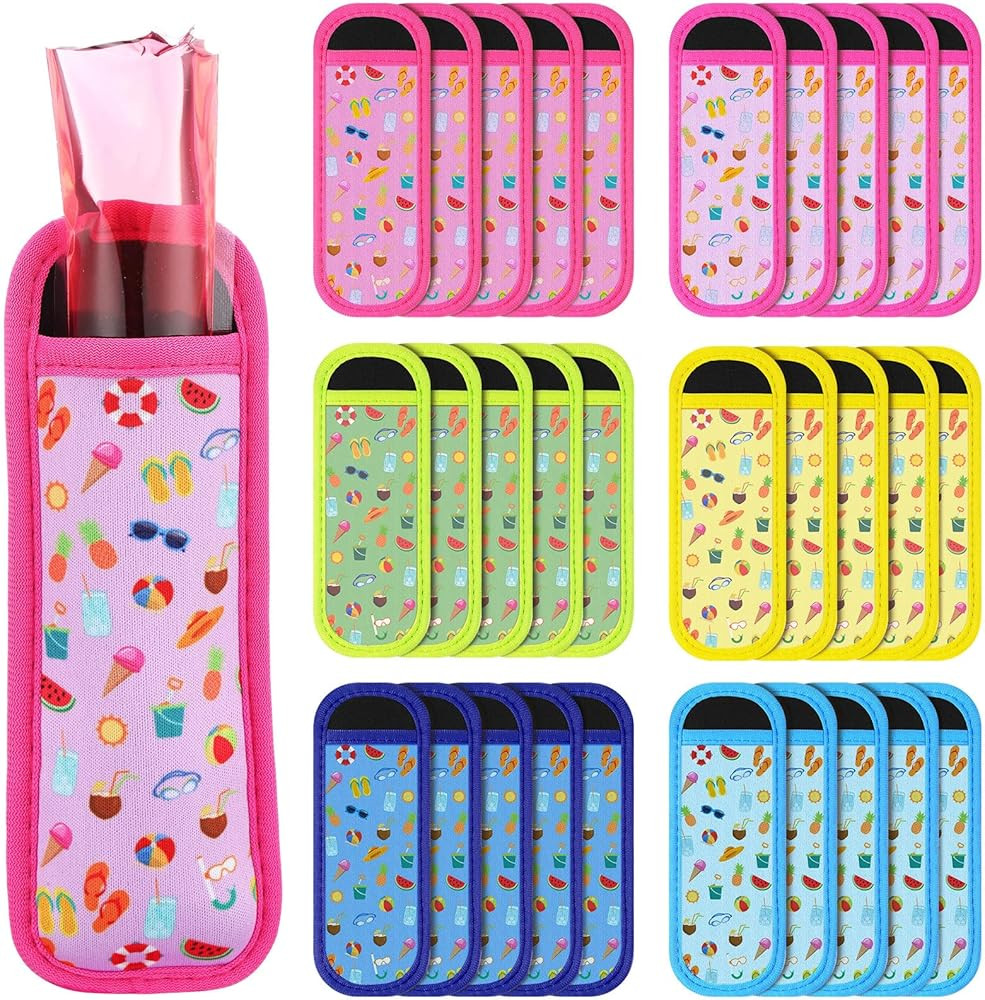 30 Pcs Summer Party Favors for Kids Ice Pop Holders Ice Pop Sleeves for Kids Goody Bag Stuffers B... | Amazon (US)