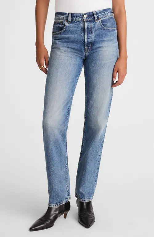 Madewell The Longline Straight Jeans in Atlin Wash at Nordstrom, Size 26 | Nordstrom