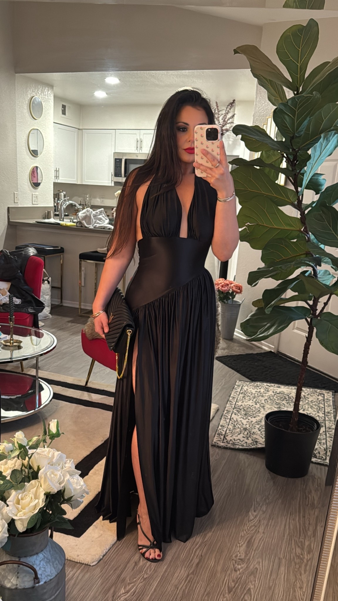 Wore this to a black tie event! Love the high slit, very chic. Dress is @delficollective wearing a size small ♥️
Wedding guest dress ♥️
Black gown 
Black tie event
Spring dress
Spring 2026 outfits 
OOTN
Date night dress
Formal gown

#LTKSeasonal #LTKootd #LTKWedding