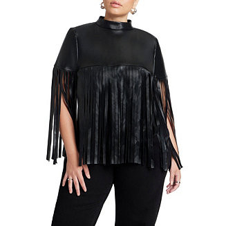 Women's Faux Leather Fringe Cape | Macy's