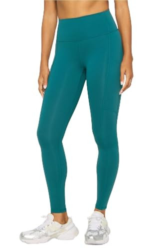 Fabletics Women's On-The-Go PowerHold High-Waisted Legging, Workout, Yoga, Maximum Compression, Flattering, S/Regular | 27, Green Abyss | Amazon (US)
