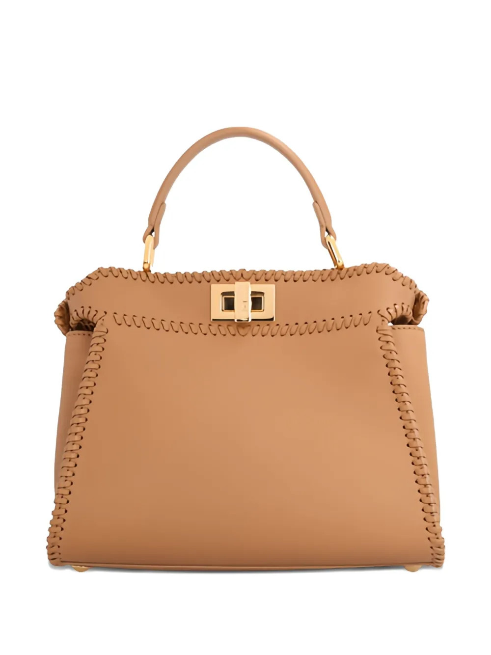 FENDI Peekaboo whipstitch-trim Tote Bag | Brown | FARFETCH CA | Farfetch Global