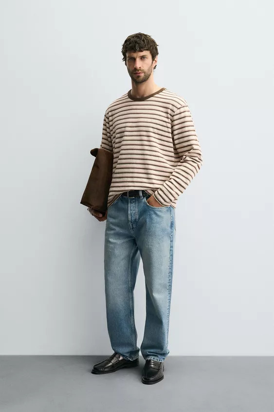 STRIPED JACQUARD T-SHIRT | Zara US